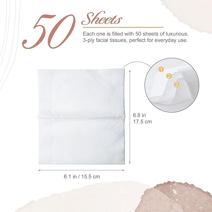 Car Tissues Cylinder, 4-Pack, 50 Tissues per Canister, 3-Ply (200 Total), Facial Tissues for Car Cup Holder, Round Tissue Box Holder, Wildrose & Dandelion Whispers