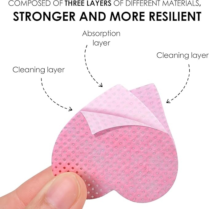 200 Pieces Nail Cotton Pads,1 Pull-Down Pump Dispenser Bottle, Super Absorbent Soft Non-Woven Eyelash Glue Wipes, Nail Polish dehumidifier for Eyelash Extension Products and Nail Oil Bottle (Pink)