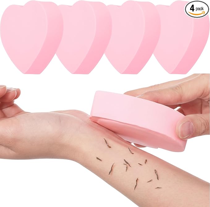 4 Pack Heart Sponge Pink Exfoliating Bath Sponge Loofah Soft Body Scrubber Skin Friendly Spa Use for Basket Filler Stuffer for Adults Women Men