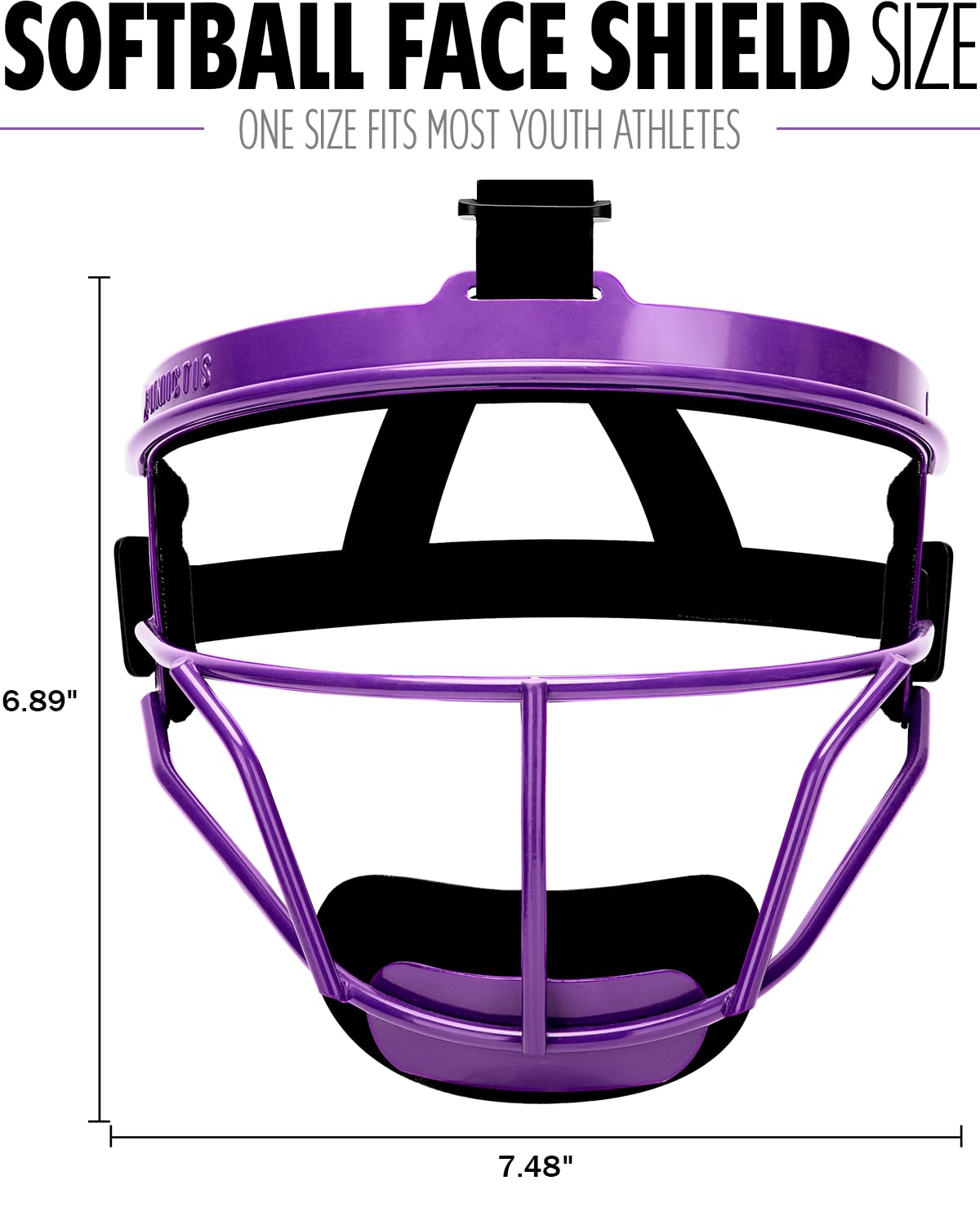 Dinictis Softball Face Mask, Lightweight, Comfortable, with Wide Field Vision, Durable and Safe Face Guards, Premium Protective Softball Fielder's Mask-Purple-Youth(M)
