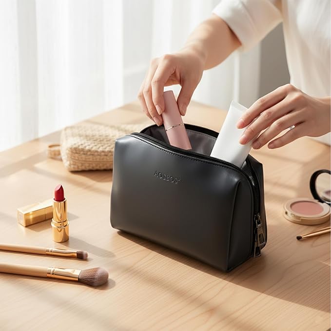 Aosbos Small Makeup Pouch, Travel Cosmetic Bags for Women,Travel Pouch