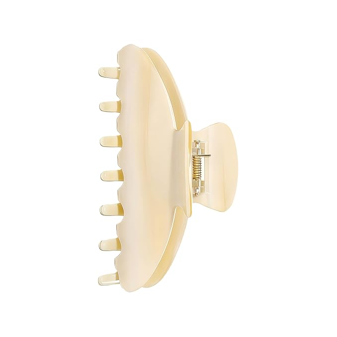OideGuiing Durable Acetate Hair Clips - 4-Inch Creme Claw Clips for Fine and Thick Hair (Creme)