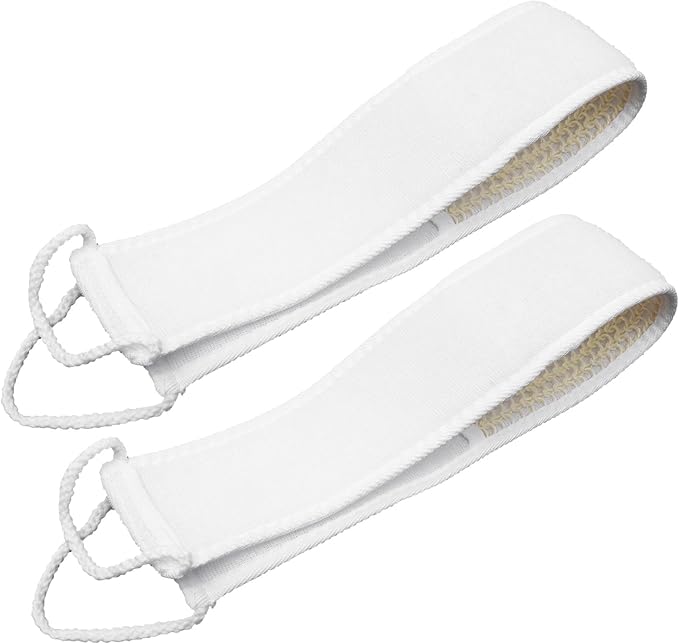 DECHOUS 2pcs Loofah Bath Brush Back Scrubber Strap Exfoliating Shower Brush Natural Fiber Body Washer for Men and Women Skin Care Random Color