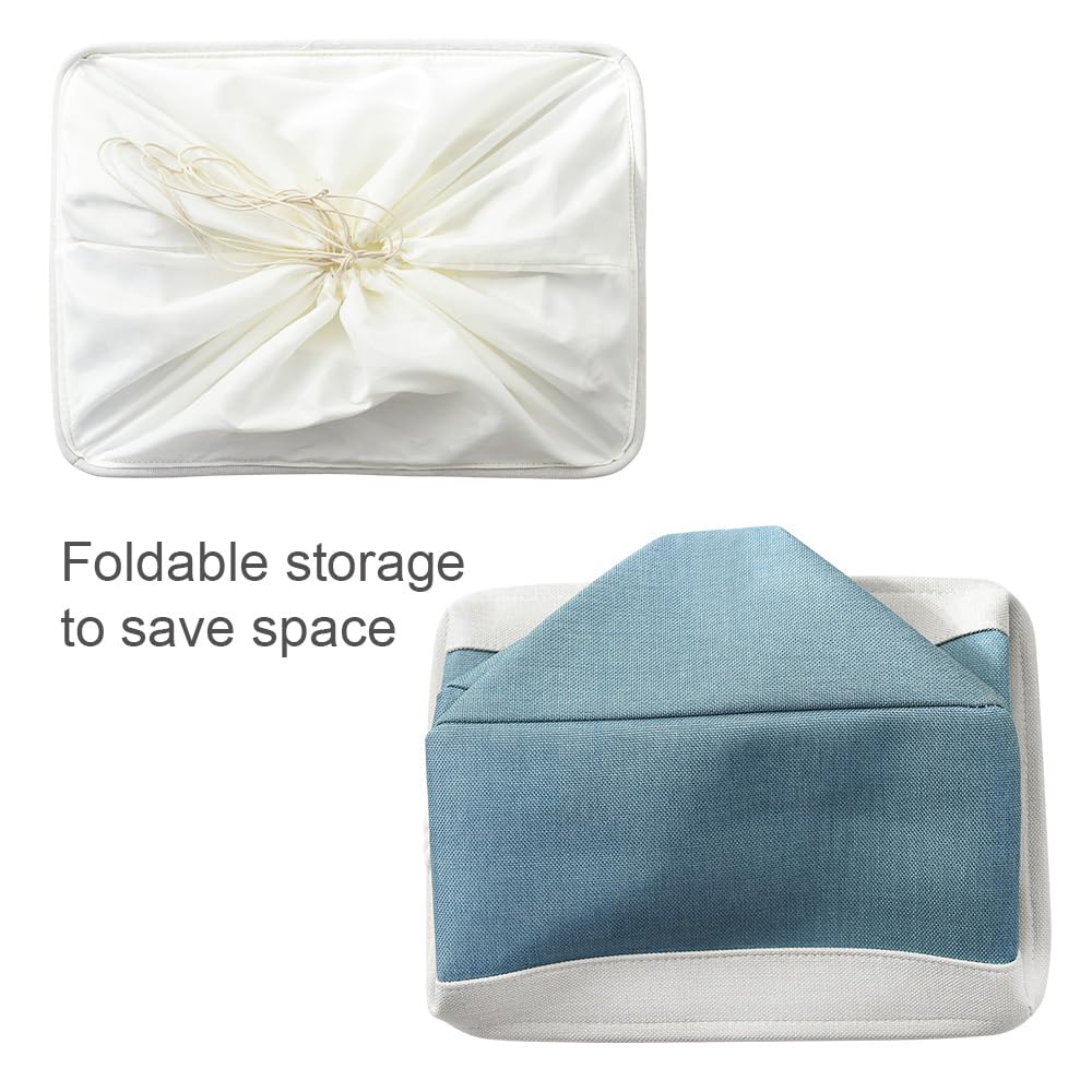 TheWarmHome Storage Baskets for Organizing - Extra Large 3 Pack 17x14x10 inch Storage Bins for Shelves Closet Nursery Bathroom Bedroom Baby Clothes Dog Toy Home Organization (White & Green)