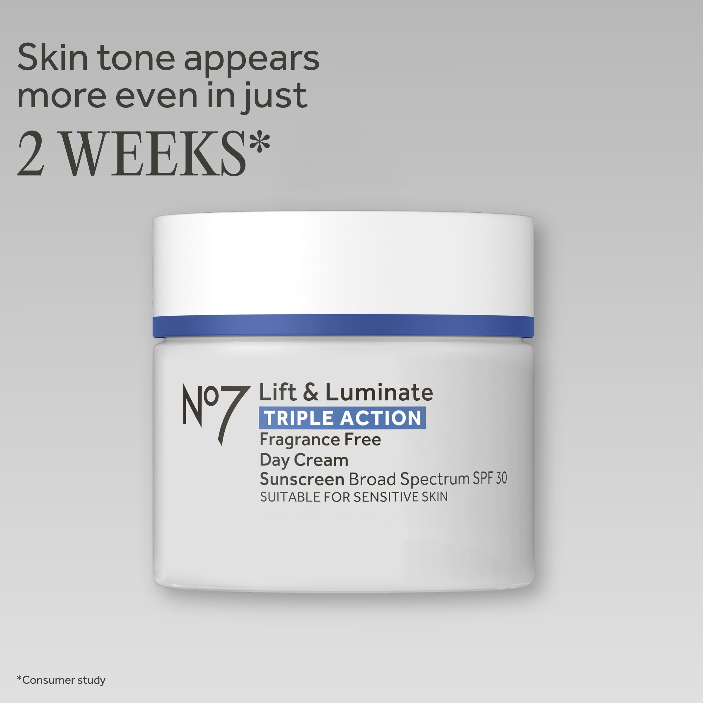 No7 Lift & Luminate Triple Action Face Cream with SPF 30, 1.69 oz