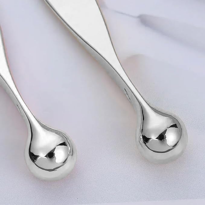 LINYUEARUI 4pcs Metal Eye Cream Massage Stick Tool for Face Cream Applicator,Makeup spatula, eye cream applicator, eye massage tool, eye cream applicator, eye massages tool.