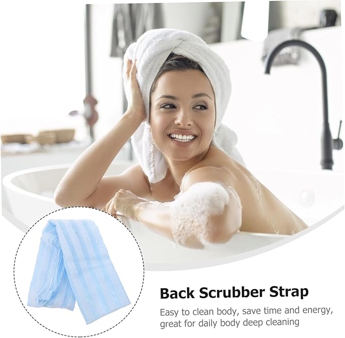 VICASKY Portable Back Scrubber Towel Exfoliating Dual-Sided Bath Wash Cloth for Body Cleaning Straps for Comfortable Massage for Daily Use