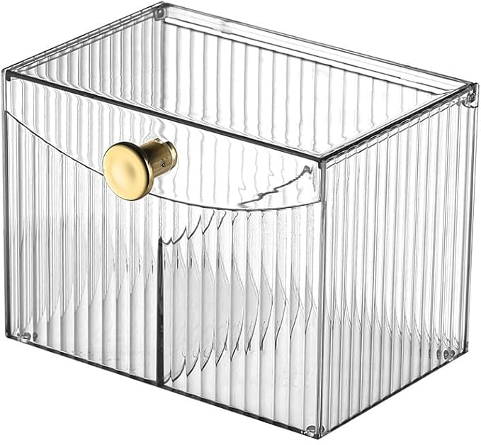 WIWIUXY 2-Grid Cotton Swab Ball Qtip Holder Dispenser with Lid,Container Dispenser Box for Bathroom Home Storage Organization,Vanity Organizers and Storage