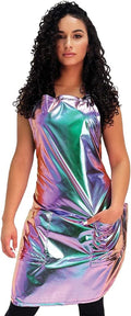 Betty Dain The Aurora Collection Salon Stylist Apron, Flattering Cut, Stylish Colorblock, Durable Fabric, Water, Color, and Chemical Proof, Zipper Pockets, Adjustable Neck Closure, Holographic Design