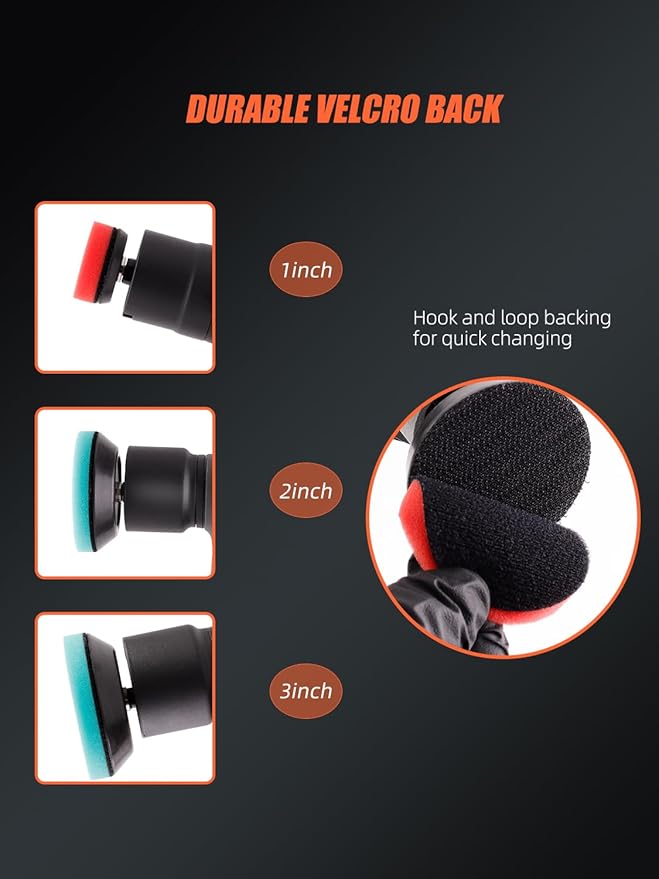 SPTA Cordless Mini Car Polisher 12V Scratches Killer Car Polisher RO/DA Cordless Polisher with Polishing Pad for Polishing, Sanding and Cleaning (Sets 1)