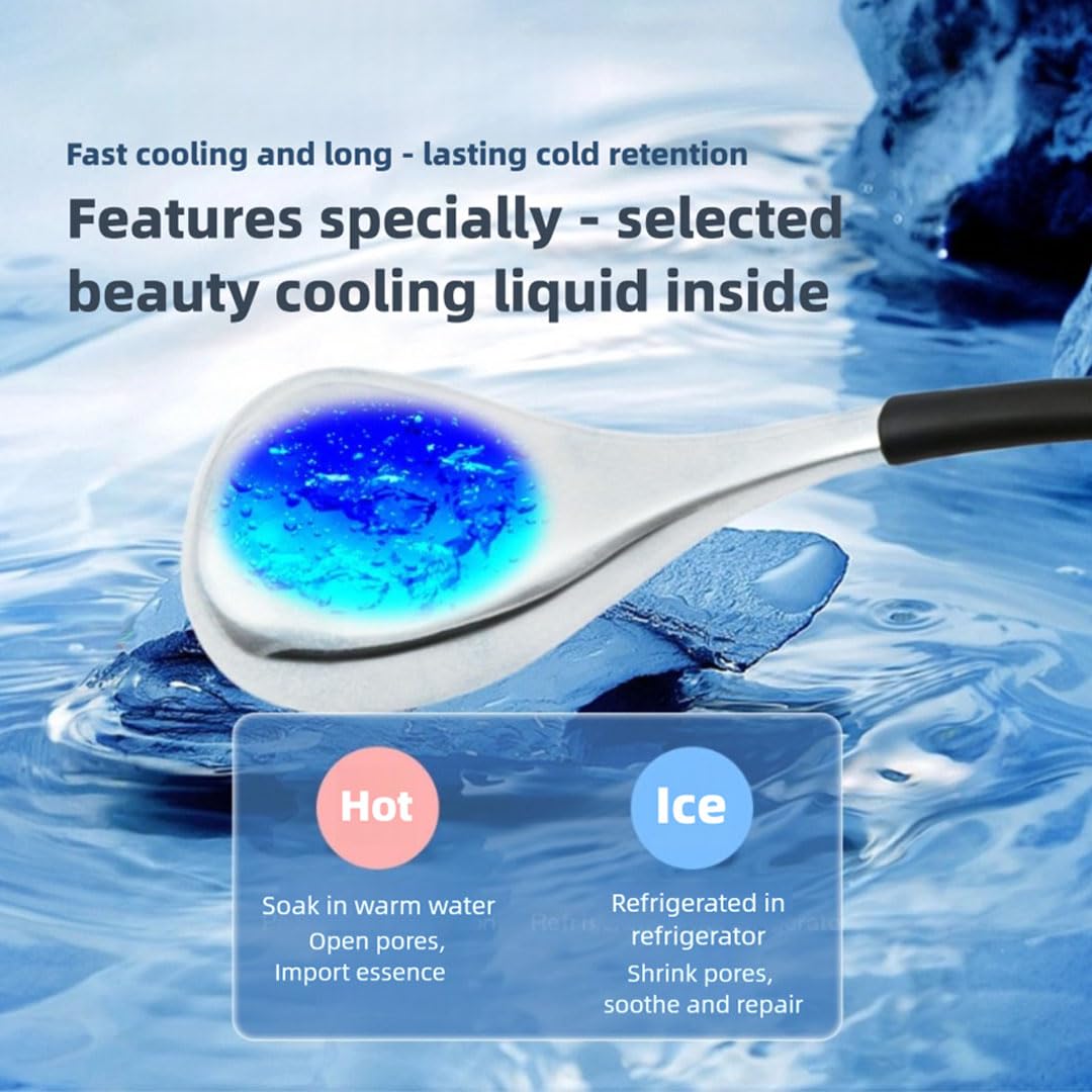 BIOESTHE Ice Globes for Face & Eyes, Unbreakable Stainless Steel Cryo Sticks for Beauty Routines, Facials Cold Roller Cooling Globes for Puffiness, Wrinkles, Dark Circles, Headaches(White)
