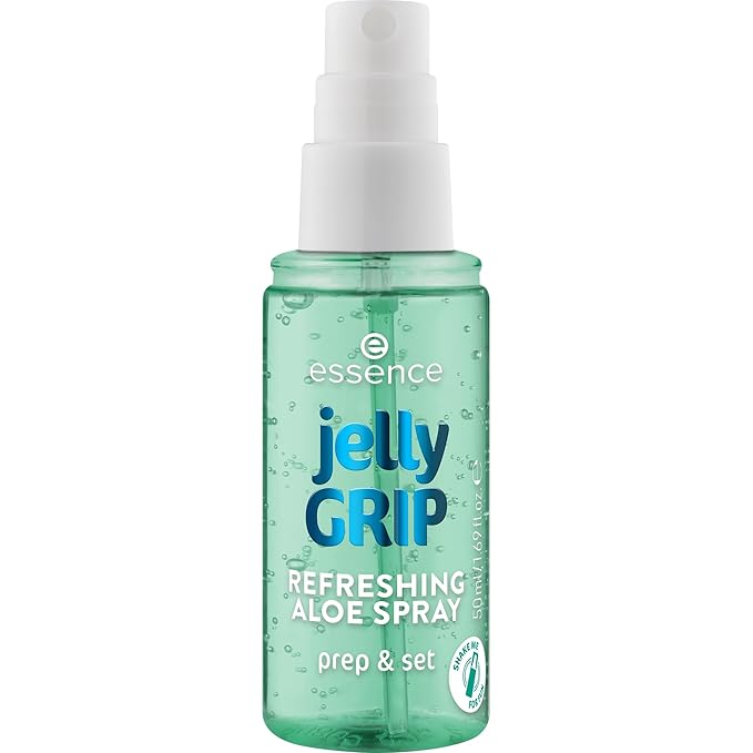 essence | Jelly Grip Refreshing Aloe Spray | Hydrating Gel-to-Mist with Aloe Vera for a Fresh, Glowy Finish | Preps, Sets & Refreshes Makeup | Vegan & Cruelty-Free