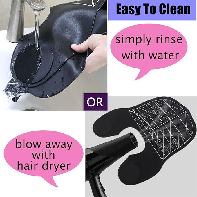 XDONEF Hair Cutting Guide Collar Silicone Waterproof Cutting Cape for Hair Stylist Hair Cutting Mat for Shoulders Hair Cut Mat with Guidelines Weighted Neck Wrap for Salon Home Large