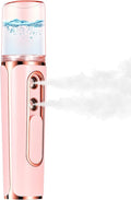 Nano Mister for Eyelash Extensions, Portable Facial Mist Sprayer with 2 Nozzles, 30ml Water Tank - USB Rechargeable Handheld Face Atomizer for Makeup and Skin Hydration - Pink