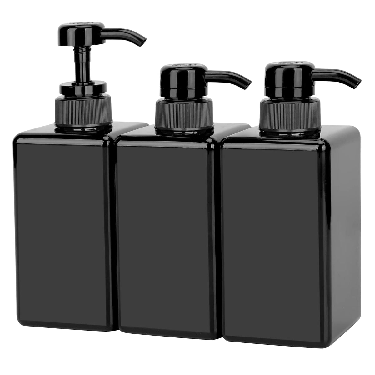 Suream 9.5oz Refillable Pump Press Bottles, Plastic Shampoo and Conditioner Dispenser, 280ml Reuable Cosmetic Empty Bottle, Bathroom Countertop Shower Dispensers for Body Wash, Hand Sanitizer, 3Pack