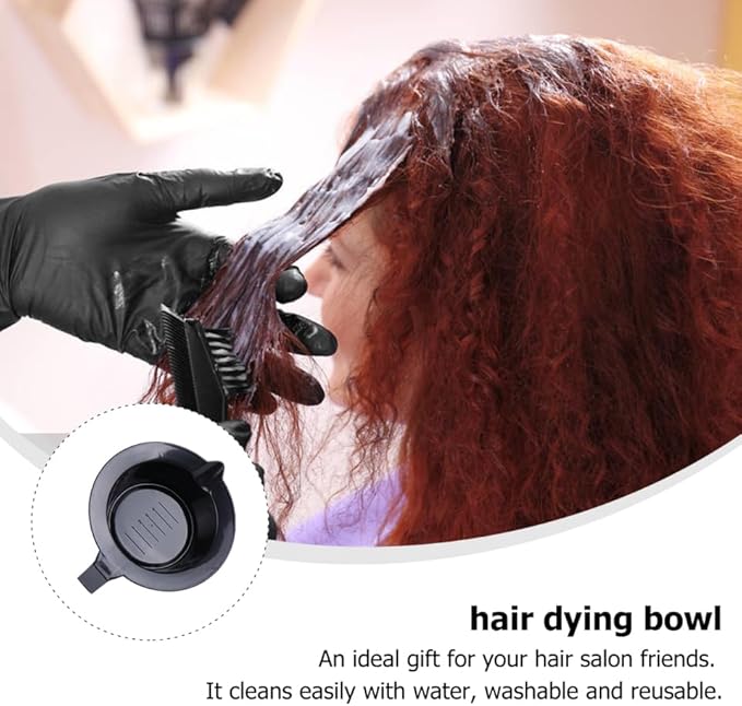 LALAFINA 4Pcs Hair Dye Bowls for Salon Hair Color Mixing Durable Plastic Tint Bowls with Handles Easy to Clean Hairdressing Tools for Professional Stylists