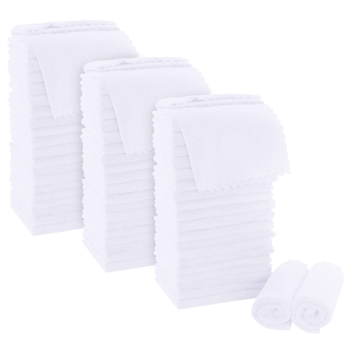 MOONQUEEN Ultra Soft Premium Washcloths Set - 12 x 12 inches - 24 Pack - Quick Drying - Highly Absorbent Coral Velvet Bathroom Wash Clothes - Use as Bath, Spa, Facial, Fingertip Towel (Grey)
