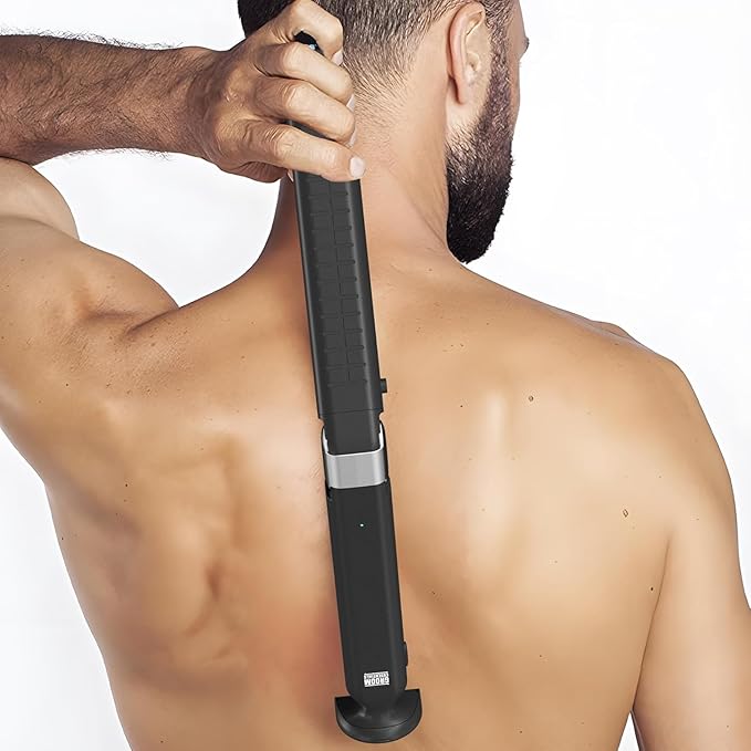 Chargeworx Electric Back Shaver and Body Hair Trimmer for Men – Extendable Long-Handle Back Razor for Hard-to-Reach Areas, Battery Powered Manscaping Tool for Coarse Back Hair and Full Body Grooming