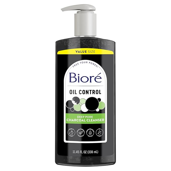 Biore Deep Pore Charcoal Face Wash For Oily Skin, 11.45 fl oz