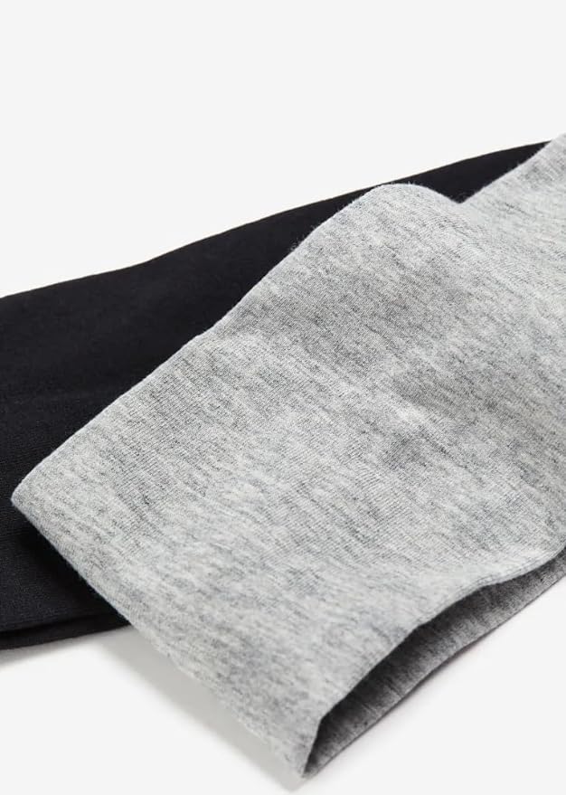Tobeffect Black Headbands for Women Non Slip - Trendy Womens Headbands 7PCS Elastic Hair Bands for Women's Hair -Workout Sweat Head Bands Cotton Cloth Headband for Yoga Running Sport