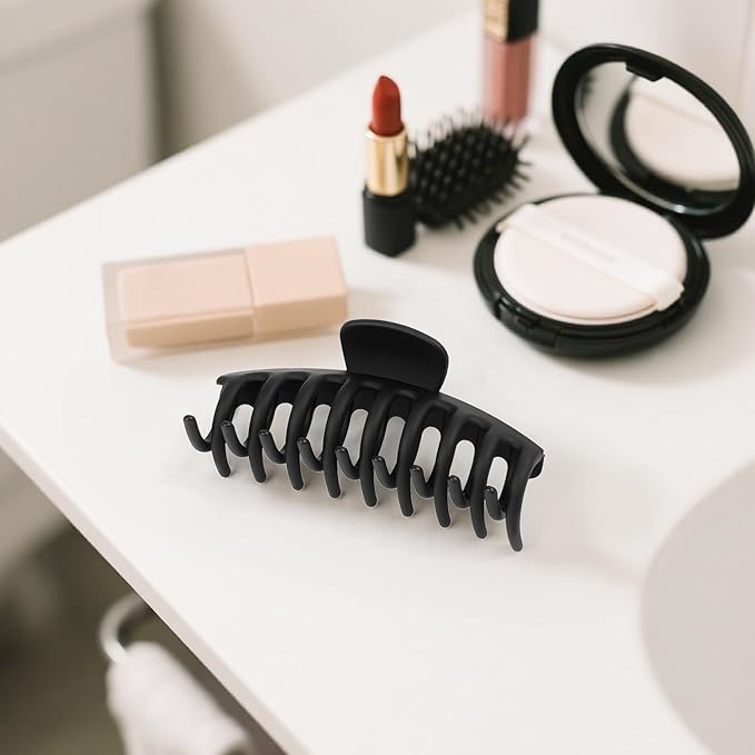 TOCESS Hair Claw Clips for Women, 8PK 4 in Large Matte Neutral Hair Clips for Thick, Thin, Long, Short Curly Hair, Strong Hold Non Slip Jumbo Hair Claw Clips, Minimalist Big Jaw Clip