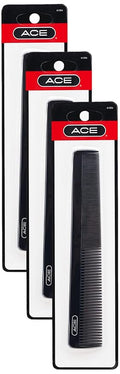 GOODY ACE ACE All Purpose Hair Comb - 7 Inch, Black - Great for All Hair Types - Fine Comb Teeth for Thin to Medium-hair,61286, 1 Count (Pack of 3)