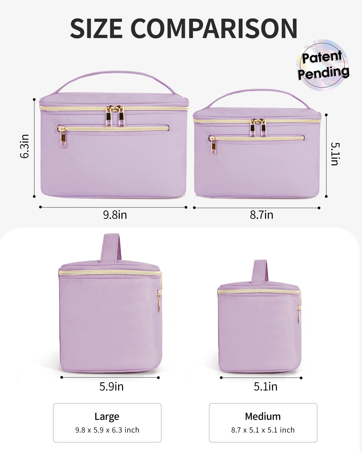 Wandering Nature Makeup Bag, Women Travel Make Up Vanity Case with Handle