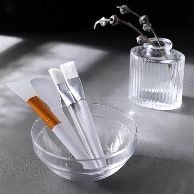 luzen 3Pcs Glass Facial Mask Mixing Bowl 3 Sizes Essential Oil Bowl DIY Face Mask Bowl Cosmetic Skincare Beauty Tool for Professional Salon or Home Use, Transparent