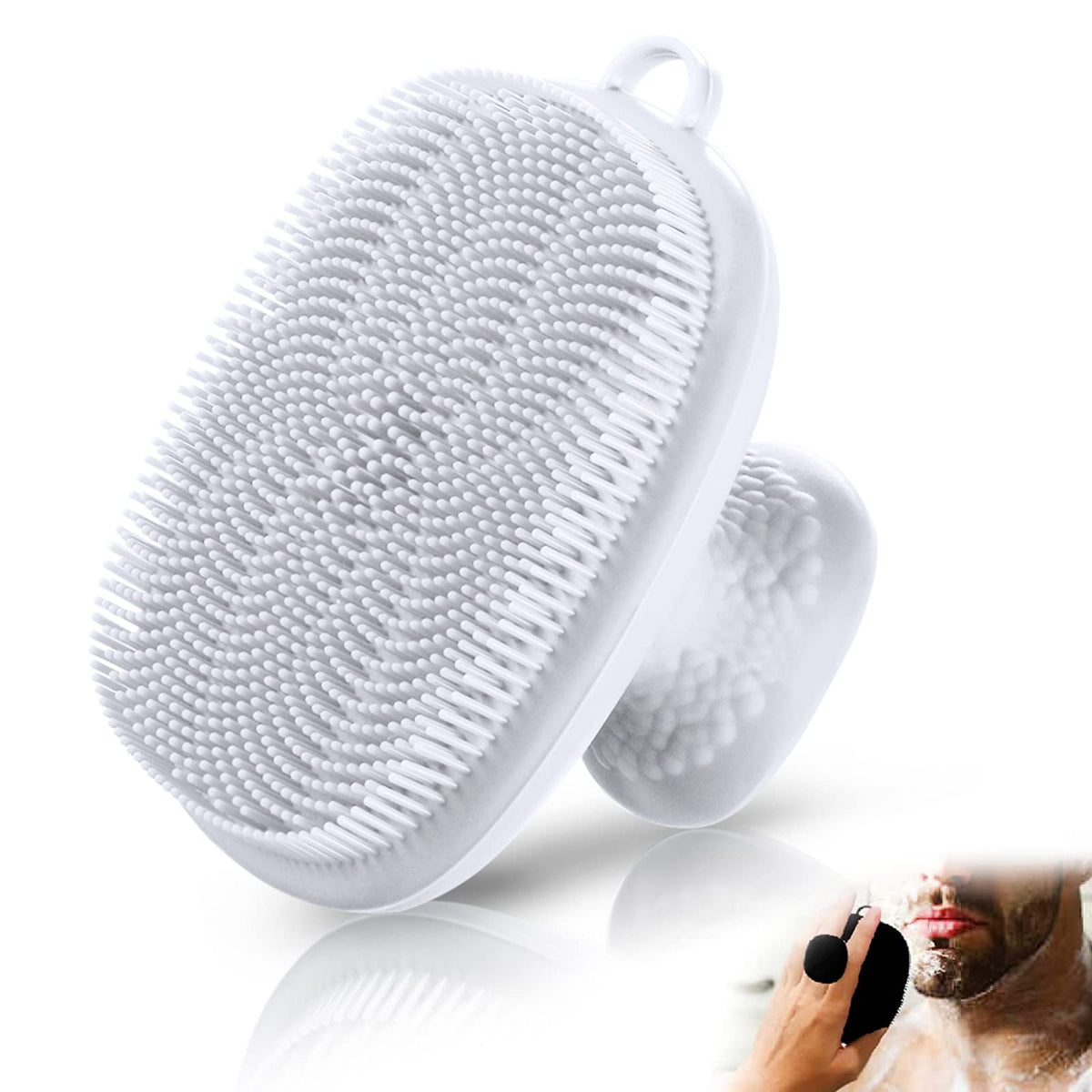 Face Scrubber Face Scrubber for Men Facial Cleansing Brush Silicone Face Wash Brush Manual Waterproof Cleansing Skin Care Face Brushes for and Exfoliating (Gray)