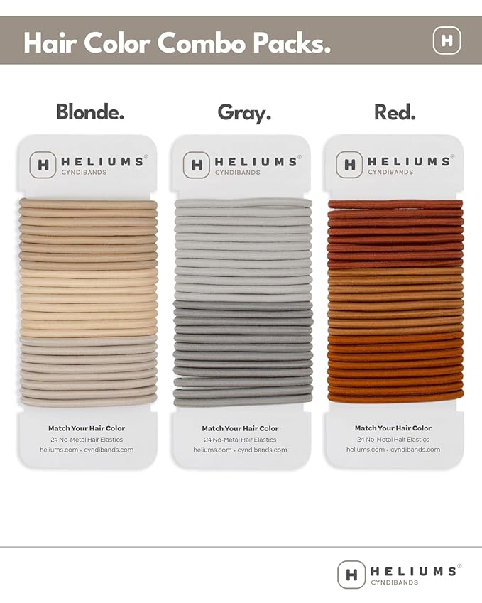Cyndibands Elastic Hair Ties – Dark Brown - No Damage 4mm Ponytail Holders for Women & Kids, 24-Pack Hair Elastics in Neutral Colors