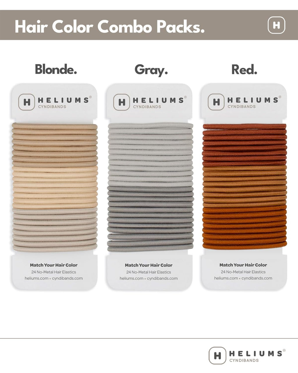 Cyndibands Elastic Hair Ties – Dark Brown - No Damage 4mm Ponytail Holders for Women & Kids, 24-Pack Hair Elastics in Neutral Colors