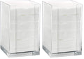 ForPro Square Pad Dispenser - Clear, Acrylic, Open Sides and Top Dispenser - Fits 4” x 4” Cotton Pads - 7” H x 4.25” W x 4.25” L (Pack of 2)
