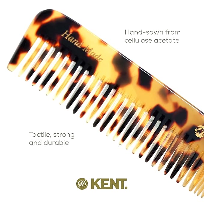 Kent 6T TY Fine Tooth and Wide Tooth Hair Comb, Handmade Styling Comb for Hair Care, Barber Combs, Beard Combs For Men, Styling Grooming for Men, Women and Kids