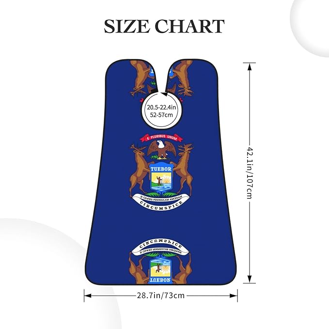 NOUZU Michigan State Flag Print Beard Bib Apron For Men, Beard Hair Catcher For Men Shaving Trimming,Beard Cape Cloth