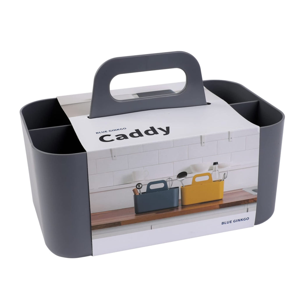 BLUE GINKGO Stackable Organizer Caddy, Rectangle, Dark Grey, Made in Korea