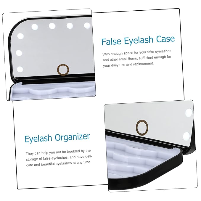 OSOLADY Organizer Box for Eyelashes Lash Tray Holder Led Lighted Lash Storage Case for Makeup