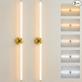 Glod Wall Sconces Set of 2 Hardwired, Dimmable 5CCT LED Bathroom Light Fixtures Over Mirror, 360° Full Lighting 47" Long Vanity Light Bar Modern Wall Sconce for Bathroom Bedroom Living Room