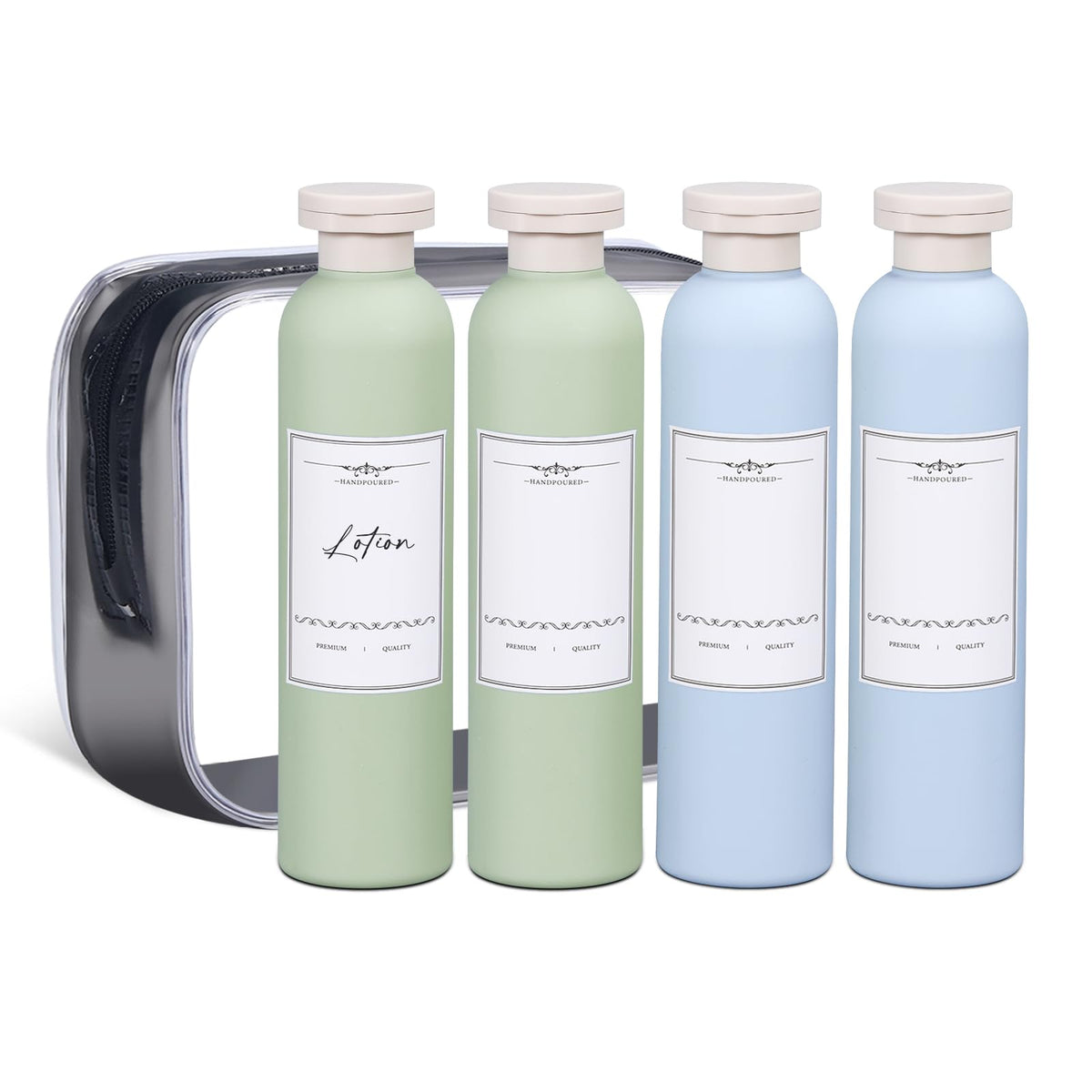 ASEVAT 6.7 oz Leak-Proof Travel Bottles, 3 Pack Refillable Plastic Squeeze Vessels with Caps, Portable Containers for Shampoo, Lotion, Cream & Daily Liquids
