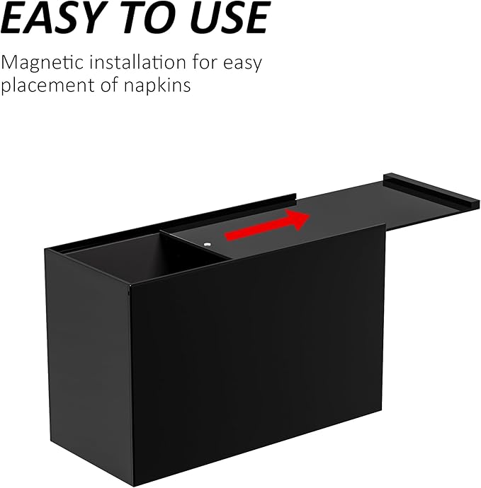 Hongtuocb Black Acrylic Tissue Box Cover Rectangular,Acrylic Tissue Dispenser with Storage Tray for Bathroom Kitchen Home Office (Black, 9.85x4.5x6.3)