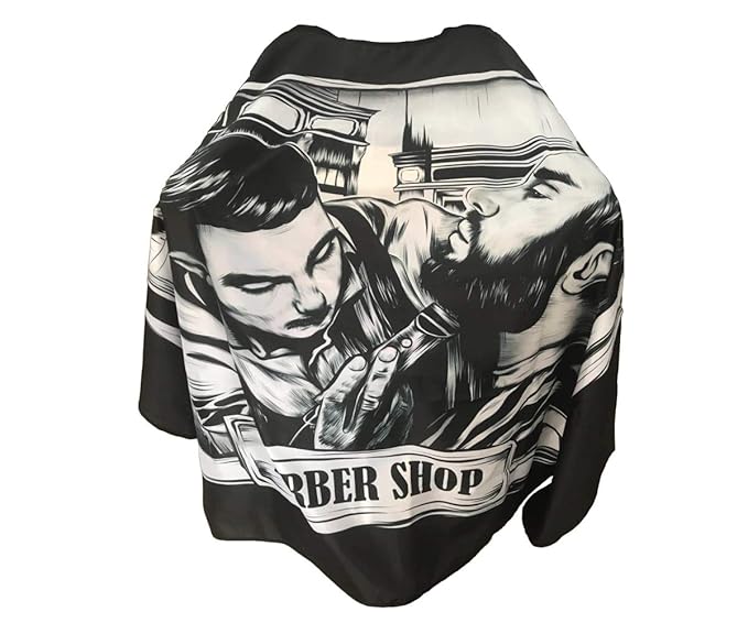 Barber Cape for Men, PELOCAPA Hair Cutting Cape with Metal Snap Closure, Professional Salon Cape, Large Waterproof Hairdressing Cape for Hairstylist - 63"× 56"(Comic Style)