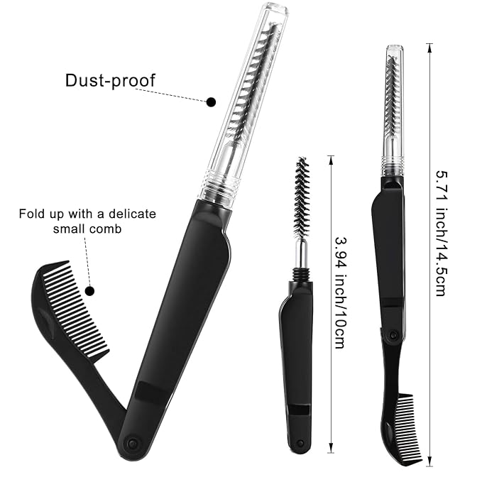 3 PCS Beard Pen Filler for Men - Black 4 Tip Pen for Natural Looking Appearance - 2 Fillers & 1 Double Head Brush - Waterproof Four Fork Eyebrow Pencil Eyeliner (Black)