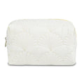 Quilted Makeup Bag Floral Cotton Make up Bag Puffy Coquette Makeup pouch Aesthetic Cute Travel Toiletry Bag for Women Girls