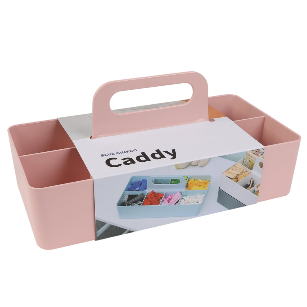 BLUE GINKGO Stackable Organizer Caddy, Long, Pink, Made in Korea