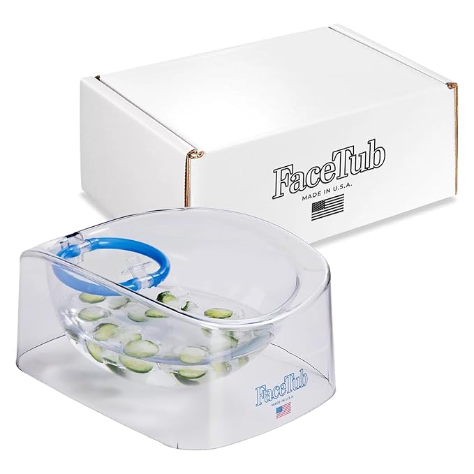 The FaceTub Face Cold Plunge with Breathing Tube, Face Ice Bowl for Cold Therapy to Support Skin Health & Relaxation, Cold Water Face Tub, Vagus Nerve Stimulator Made in the USA