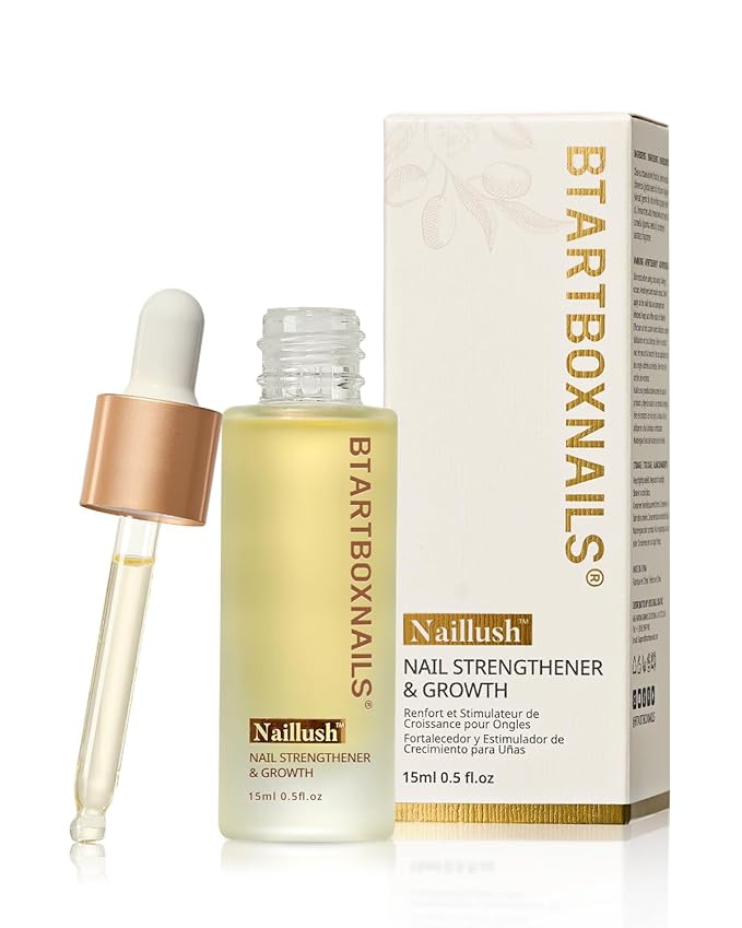 BTArtboxnails Naillush Nail Strengthener & Growth - Repair Damaged Nails, Strengthen Weak & Thin Nails, Extra Strong Nail Growth Treatment, Long Lasting Nail Hardener, 15ml