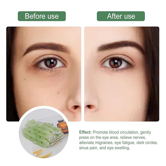 LazyGa Jade Eye Mask, Facial Cooling Mask with 100% Real Jade for Hot & Cold Therapy to Reduce Wrinkles, Puffiness, Migraines, and Anti-Aging