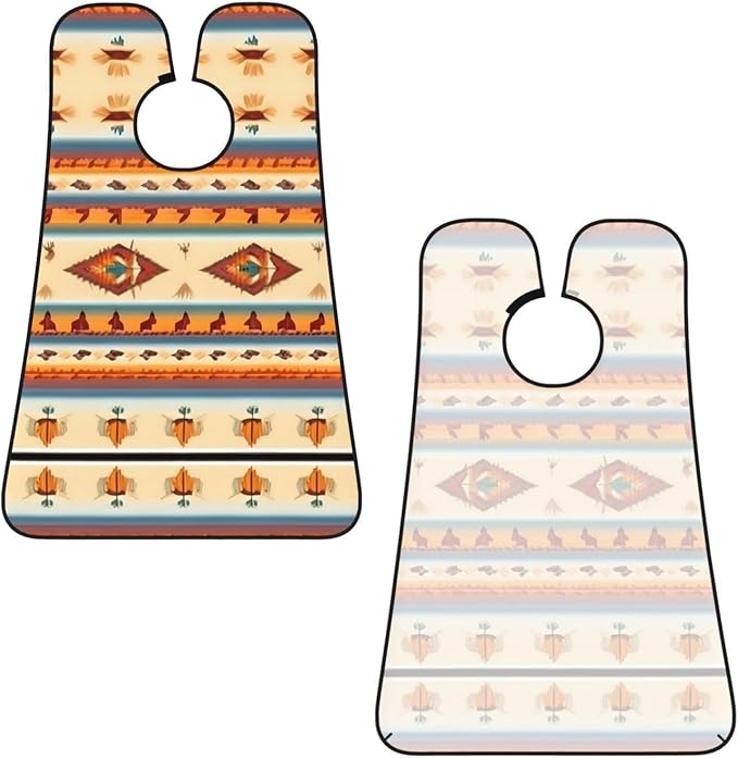 NOUZU Native American Print Beard Bib Apron For Men, Beard Hair Catcher For Men Shaving Trimming,Beard Cape Cloth, Black