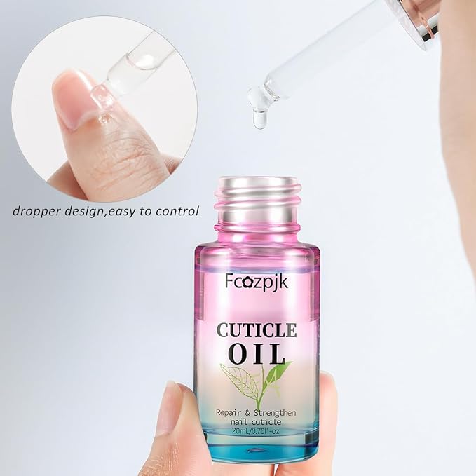 Fcozpjk Revitalizing Cuticle Oil, 2PCS Cuticle Oil for Nails, Green Tea & Ocean Scent, Moisturizes Strengthener Oil Dry Nail Treatment Repair Cuticles, With Vitamin E Nail and Cuticle Oil 1.4 Fl Oz