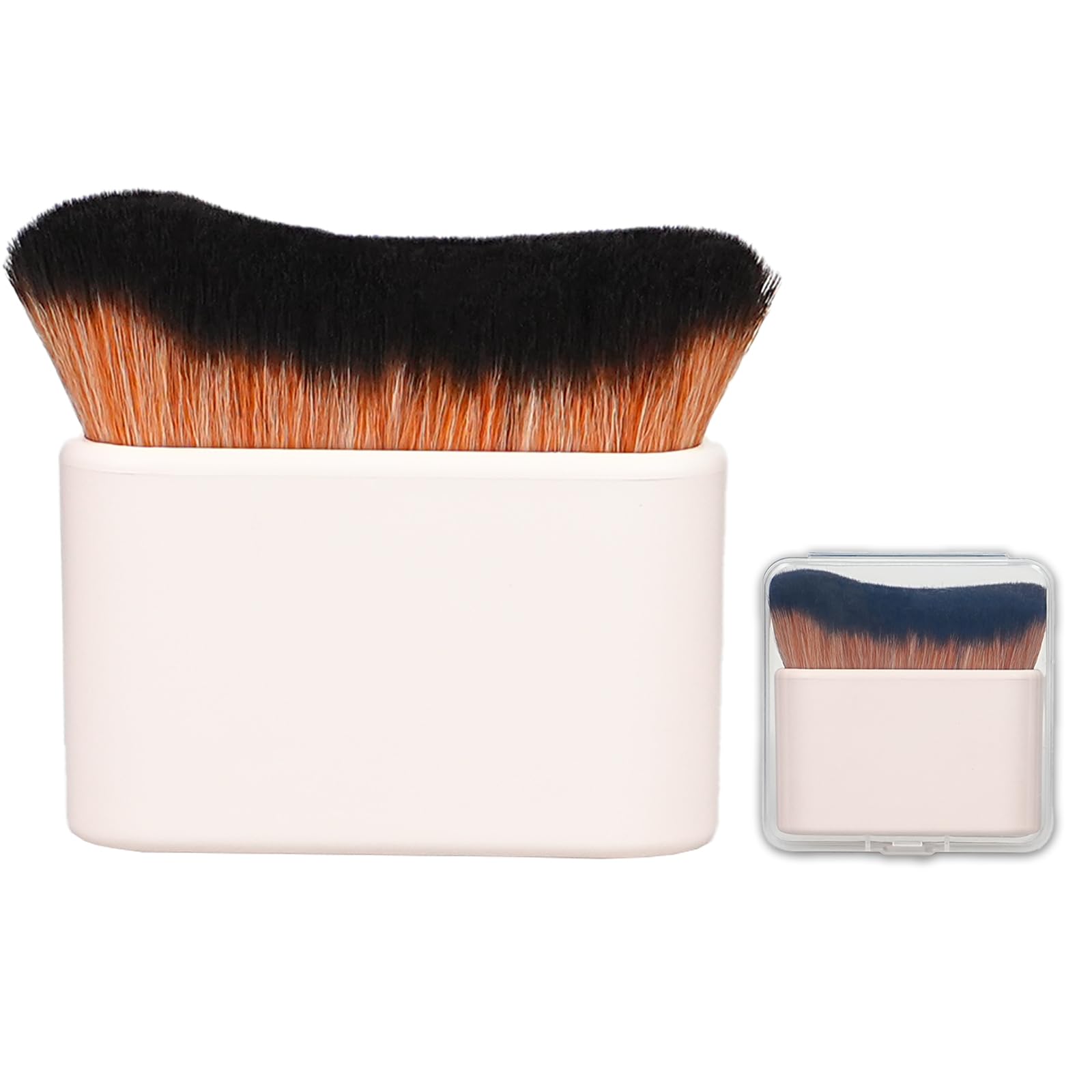 Self Tanner Brush,Large Body Makeup Brush, Kabuki Brush for Face and Body,Self Tanning Applicator for Leg Makeup,Bronzer,Lotion,Cream and Powder,Vegan Synthetic Bristles with Travel Case.Pink White