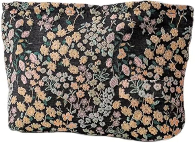 SxoSyo Flowers Makeup Bag for Women, Embroidery Cosmetic Bags